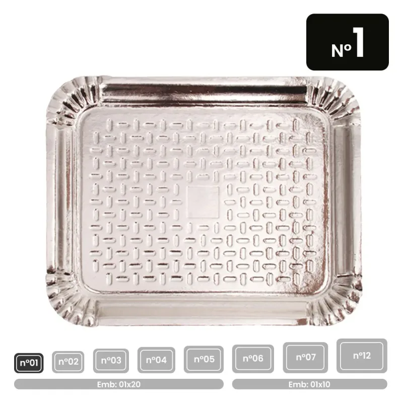 BANDEJA LAMINADO PRATA FESTCOLOR N1 PC C/ 20UN