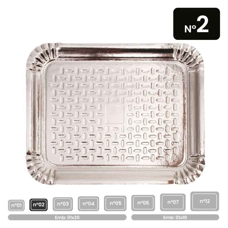 BANDEJA LAMINADO PRATA FESTCOLOR N2 PC C/ 20UN