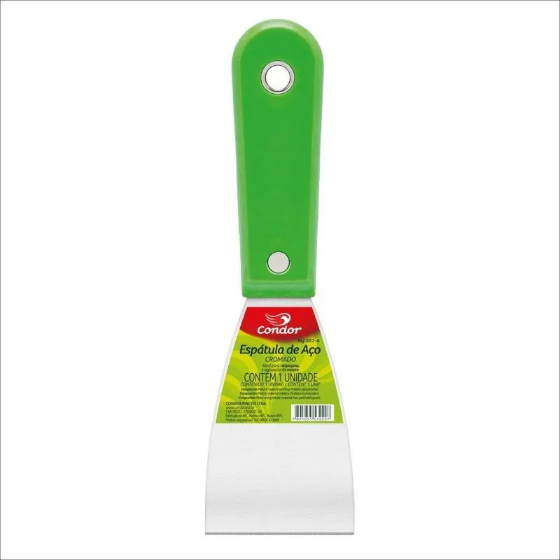 Espátula Condor Aço Cromado Cabo Plástico 857 6cm - Embalagem Com 12 Unidades