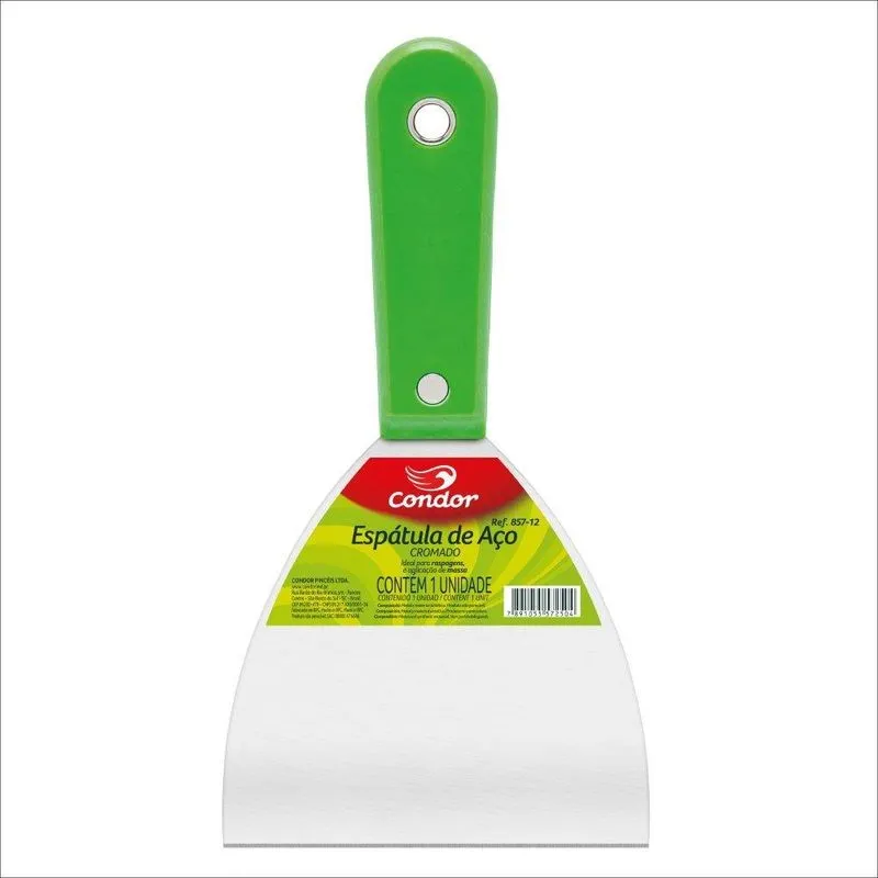Espátula Condor Aço Cromado Cabo Plástico 857 12cm - Embalagem Com 12 Unidades