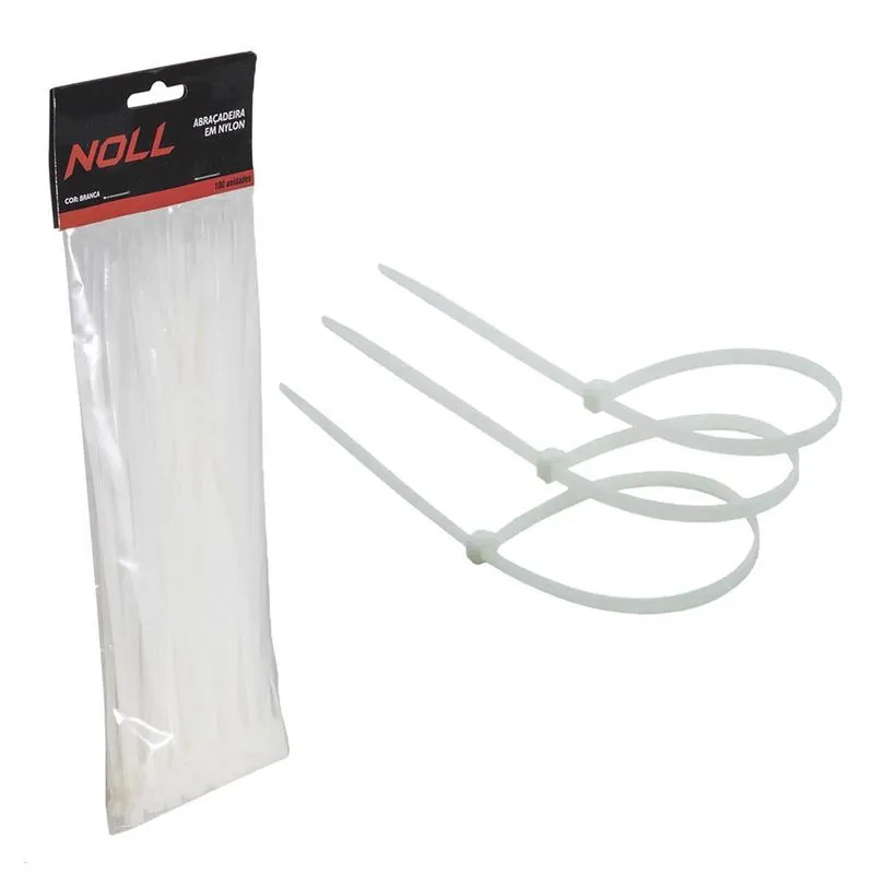 Abraçadeira De Nylon Branca 2,20x200mm 100un (80,0002) Noll