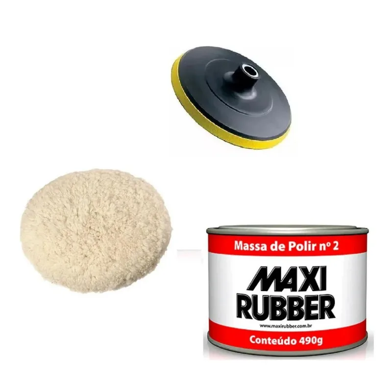 Kit Polimento Esmerilhadeira Disco Boina Massa Polir Pro.