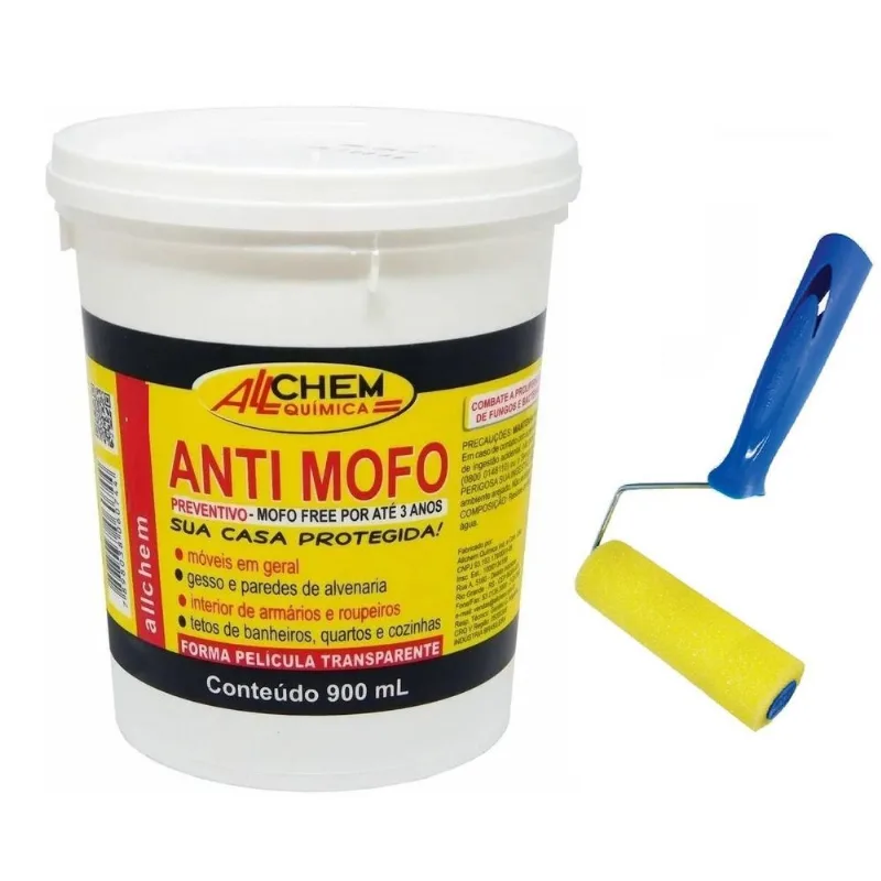 Fundo Antimofo Bactérias Preventivo Alchem 900ml + Rolo