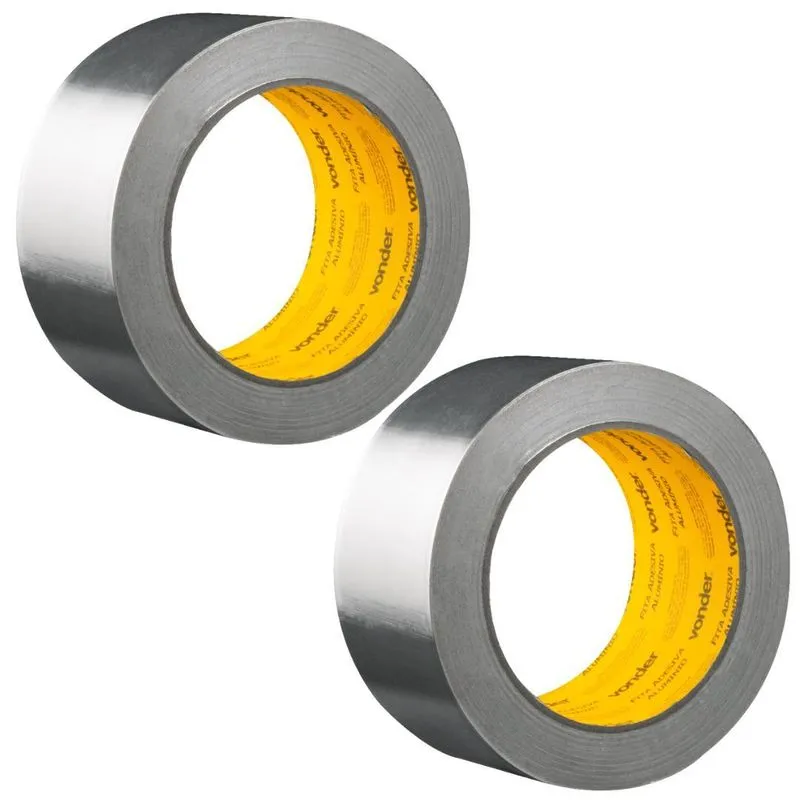 Kit 2 Fita Adesiva Aluminio Vedação Acabamento 50x30m Vonder