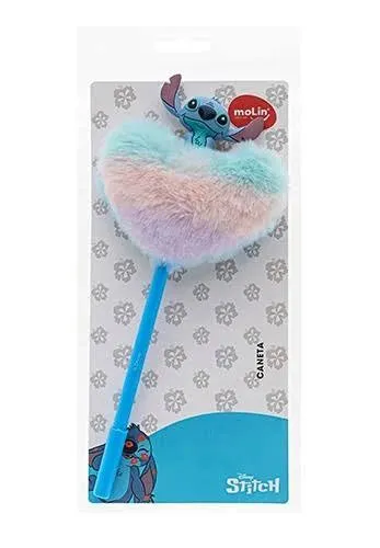 CANETA CORACAO PLUSH STITCH 0,7MM BT C/1 UN (ESCRITA AZUL)