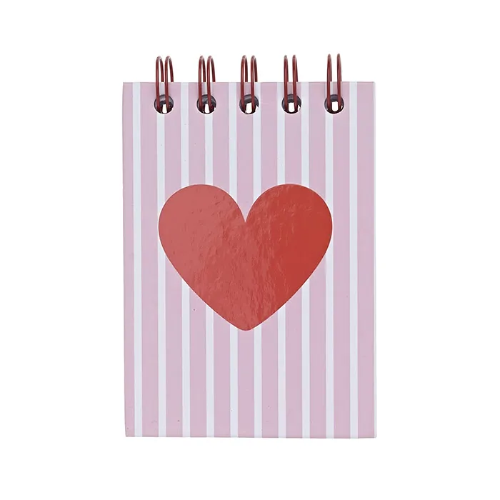 Caderneta Espiral Pink Heart Capa Dura 80 folhas pautadas 70x100mm Molin 1un