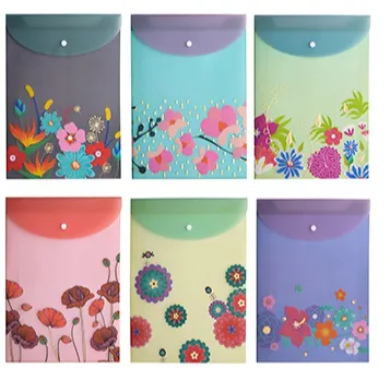 Pasta Envelope A4 Vertical com Botão Flowers c/Brilho Molin 1un