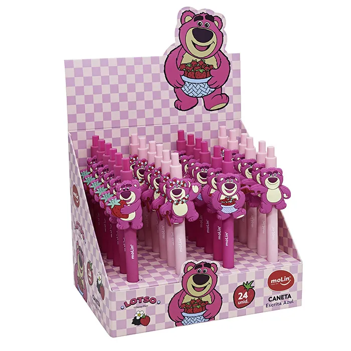 CANETA ESF RETRATIL TOP LOTSO 1.0MM (ESCRITA AZUL)