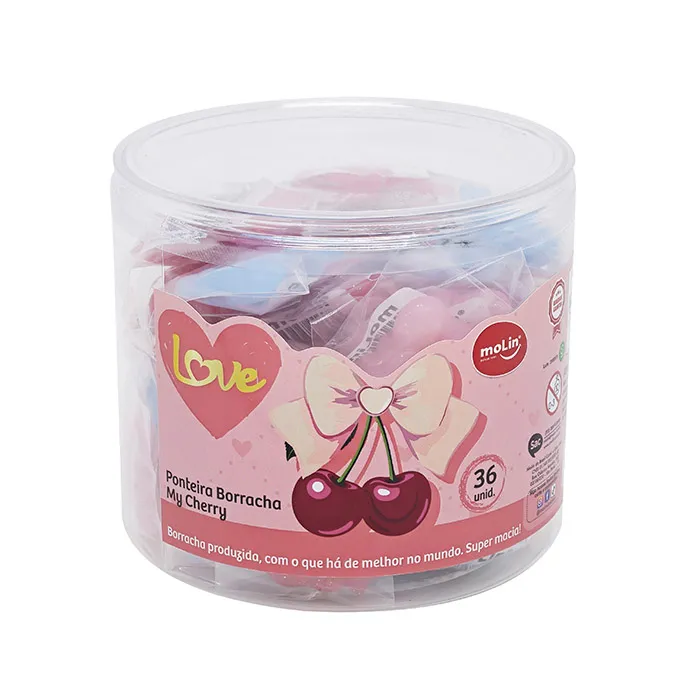 PONTEIRA DE BORRACHA LOVE MY CHERRY POLY BAG C/1 UN POTE COM C/36 UN