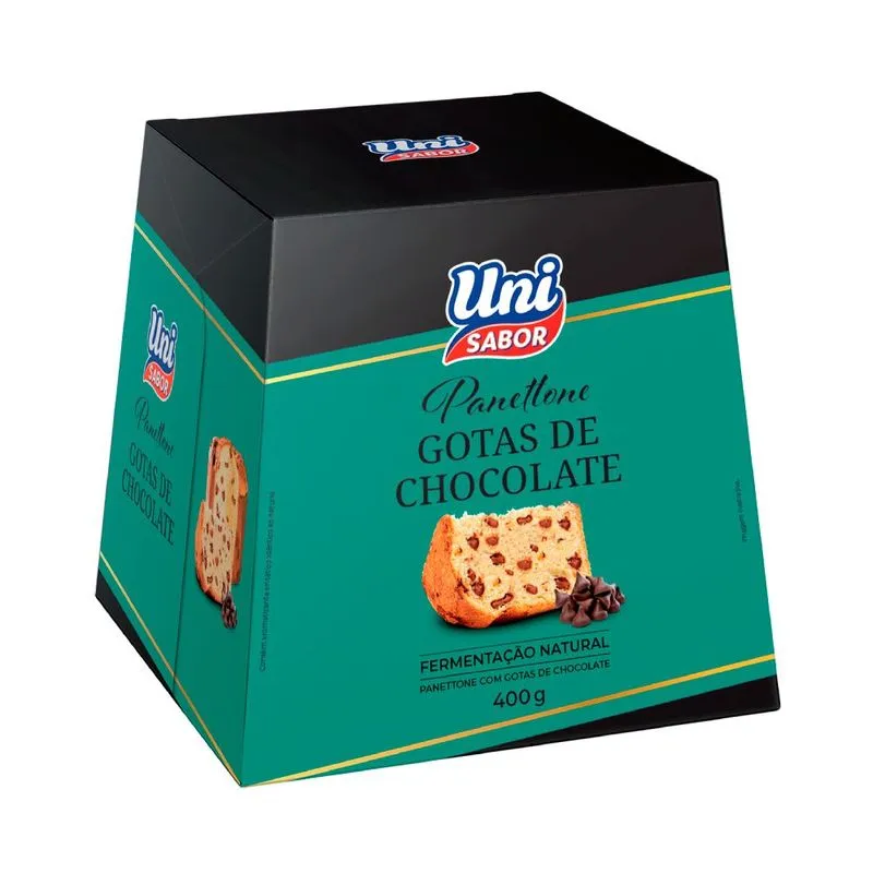 Panettone Uni Sabor Gotas de Chocolate 400g