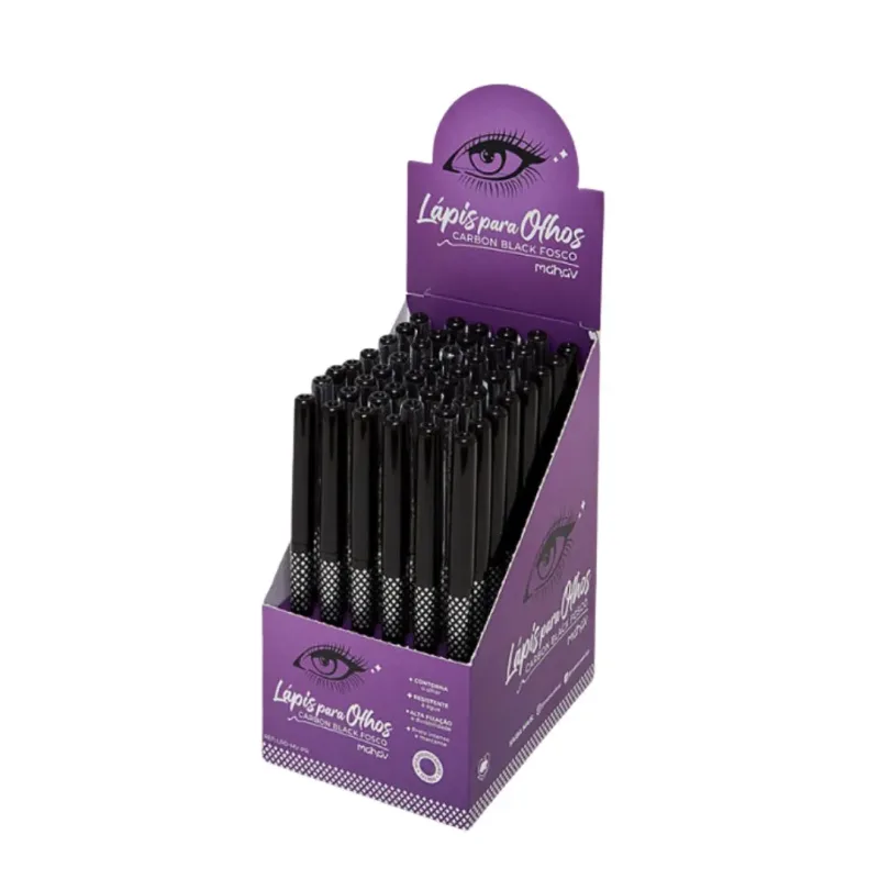 Lápis Para Olhos Carbon Black Fosco C/48 Unid - Mahav (LROMVPR)