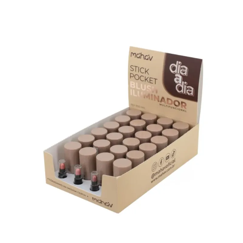 Blush Iluminador Multifuncional Stick Pocket C/24 Unid - Mahav (BSDMH)