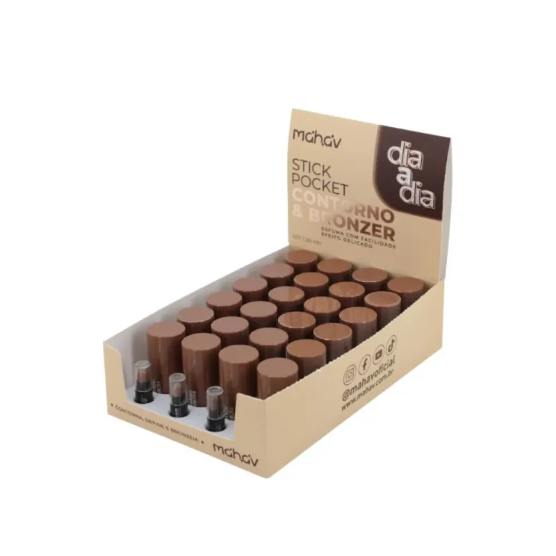 Contorno e Bronzer Stick Pocket C/24 Unid - Mahav (CBSMH)