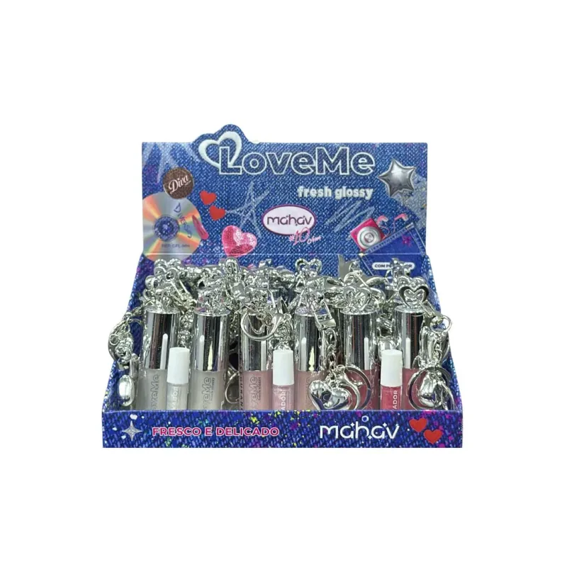 Glossy Fresh Love Me Chaveiro C/24 Unid - Mahav (GFLMH)