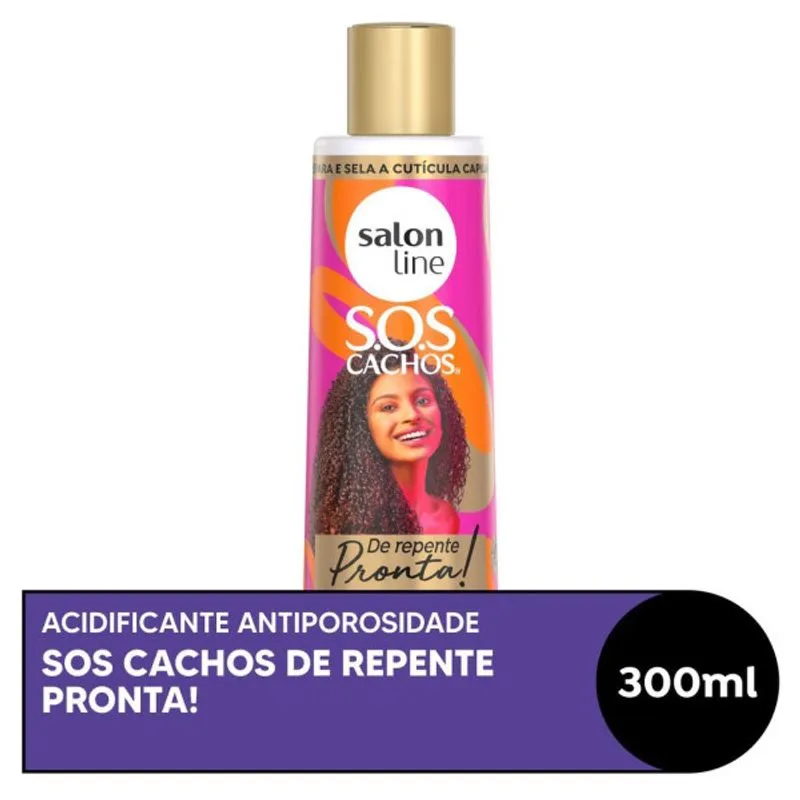 Acidificante SOS Cachos De Repente Pronta! Super Brilho Salon Line 300ml CX 6
