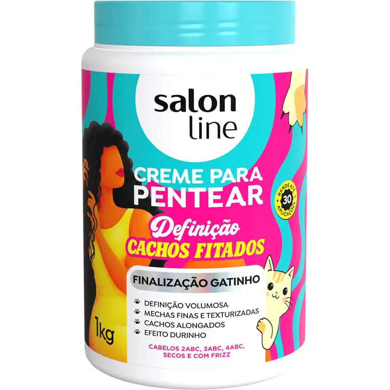 Creme De Pentear Salon Line 1kg Def. Cachos Fitados CX 6