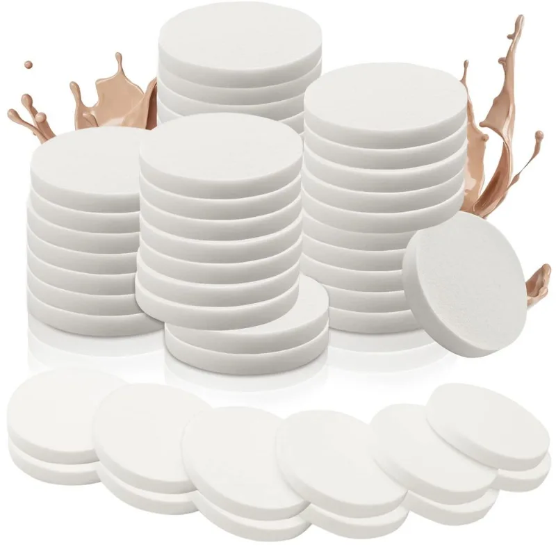 Esponja De Maquiagem Vmiapxo White 48 Peças Para Uso Seco E Úmido