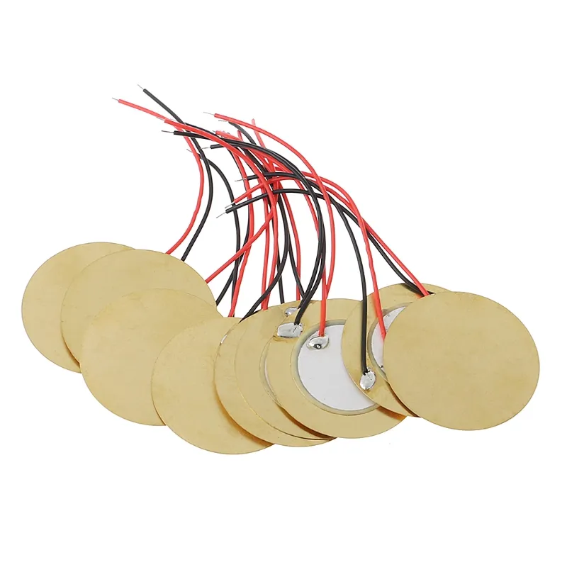 10pcs 35mm Piezo Elements Buzzer Sensor Trigger Drum Disc+ Fio Cobre