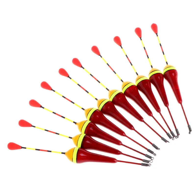10pcs Carp Fishing Floats Set Buoy Bobber Stick For Fish Tackle Vertical 6# 2.5g
