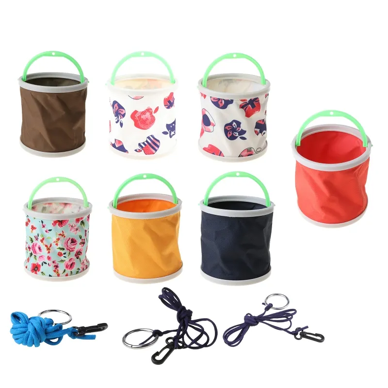 Lona De Balde De Pesca Redonda Dobrando Ao Ar Livre 14cm De Armazenamento Camping