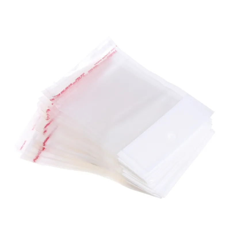 100 Pcs/conjunto Plástico Saco De Embalagem Transparente Auto Adesivo Opp Selo De Joias 6x8cm - Azul