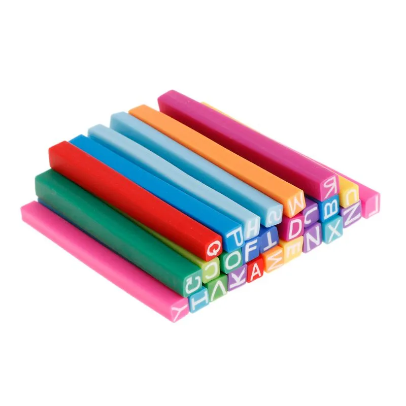 26 Pcs/set Polymer Clay Bar Stick Letras Diy Joias Fazendo Artesanato Artesanato Ambiente Encantos Decoração Ferramentas De Acessórios - Multi