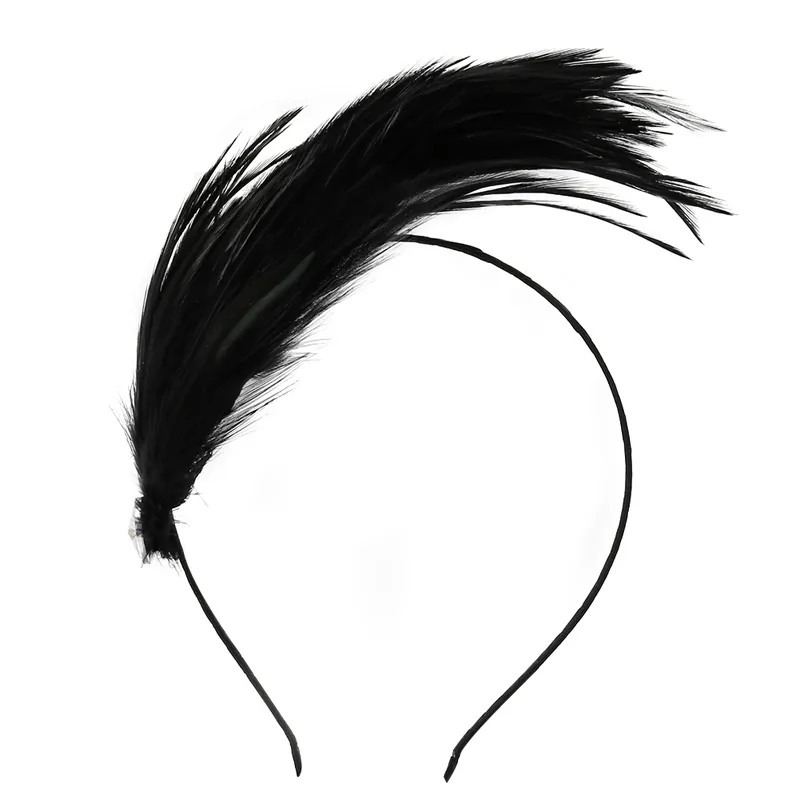 Lady Feather Hair Acessório Metal Banda De Cabelo Faixa De Cabelo Fascinator Masquerade Cisne