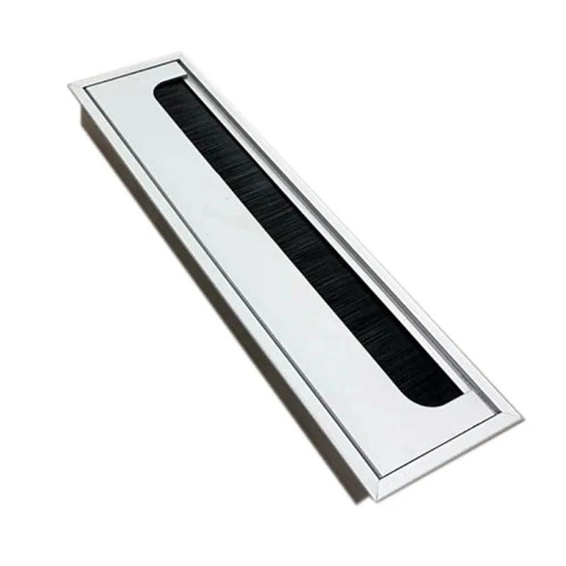 Retângulo Quadrado De Alumínio Mesa Do Cabo Inserir Orifício De Cobertura Da Mesa Grommet Hardware - 280 * 80mm