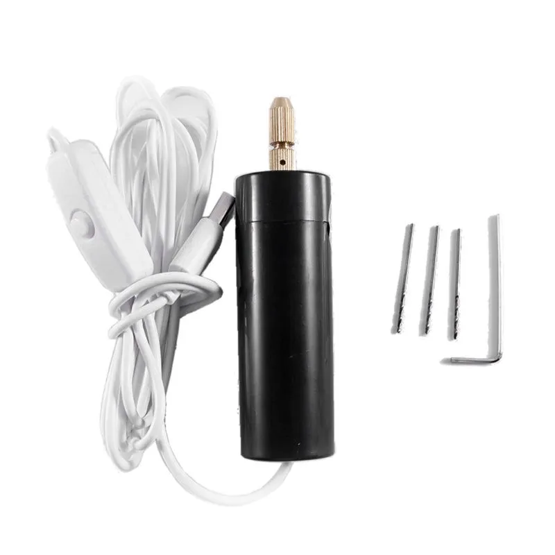 Chave De Perfuração Manual Elétrica 5v Furo Do Motor De Mão Fazendo Resina Joias Mini Broca Usb - Outros