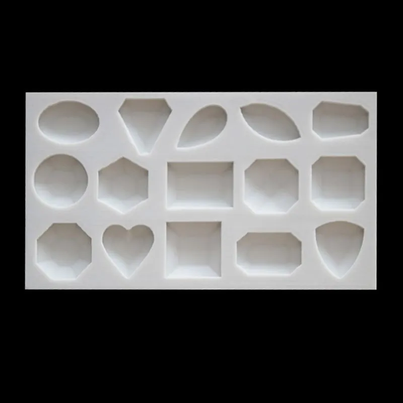 Cabochon Gemstone Silicone Molde Grande Oval Forma Redonda Resina Epóxi Joias Diy - Branco
