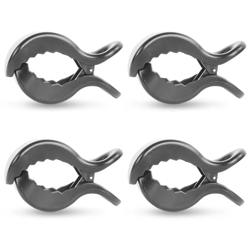 4 Pacote Baby Car Seat Toy Lamp Pram Stroller Peg To Hook Cover Blanket Clips - Cinza Escuro