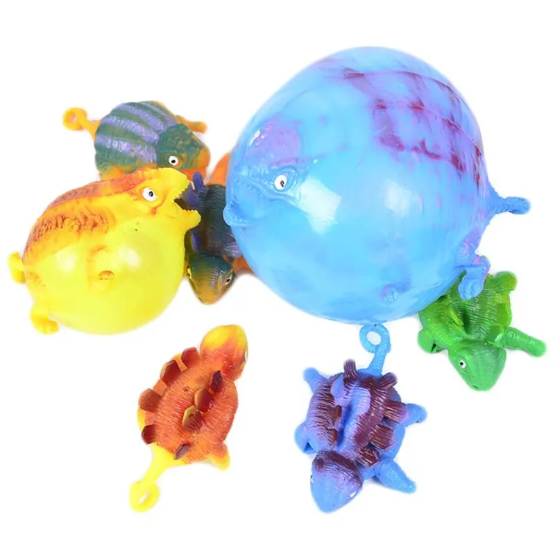 4pcs/set Kids Funny Blowing Inflável Animais Dinossauro Balões Novos Brinquedos Ansiedade Alívio De Estresse Squeeze Ball Gift - Branco