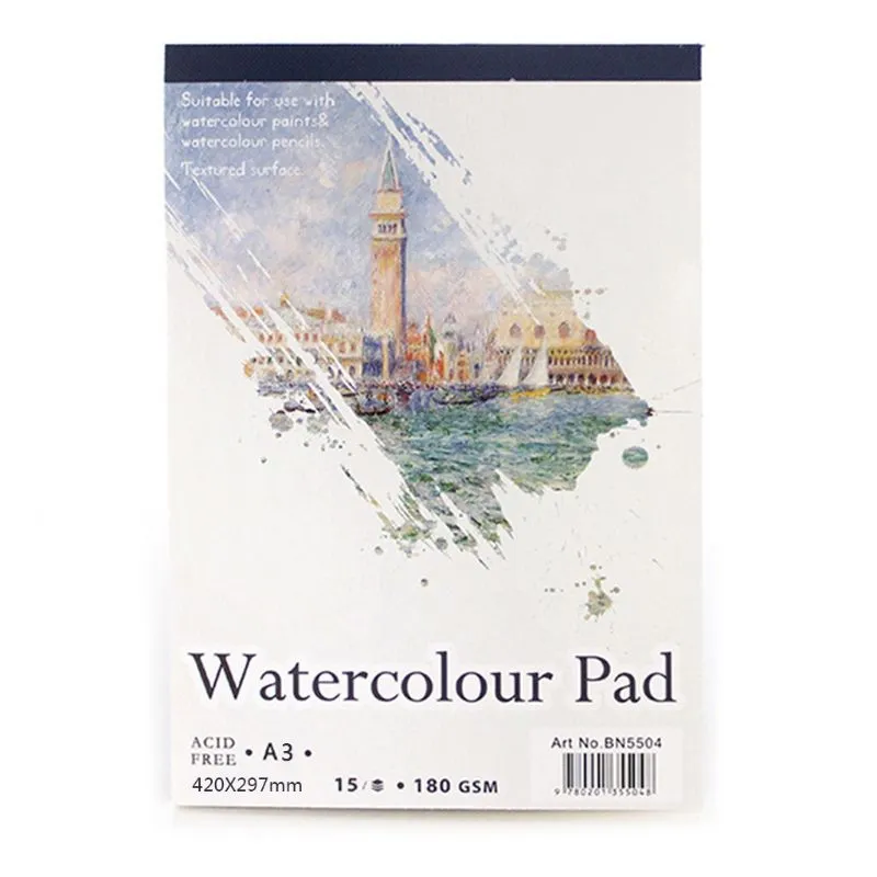15 Folhas A3/a4/a5 Bloco De Notas Do Livro De Desenho De Papel Aquarela Para Pintura De Material De Arte De Caderno De Desenho - A4