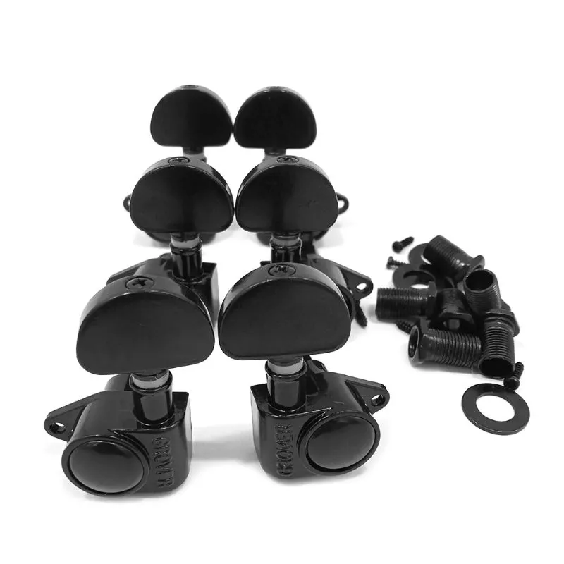 Sintonizadores De Bloqueio De Guitarra (3 Direita/esquerda), 1:18 Lock String Sealed Tuning Key Pegs Machine Head Set Replacement For Guitars - Black