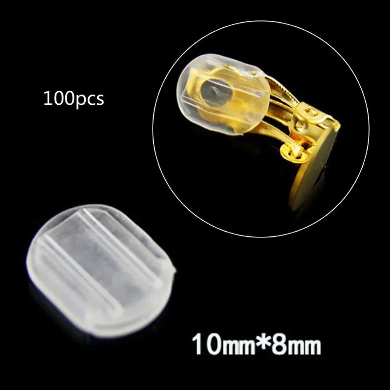 100 Pcs Brinco Pads Suporte Estabilizador Silicone Almofada Brinco De Conforto Para Todos Os Tamanhos Clipes Em Joias Brincos Descobertas - B