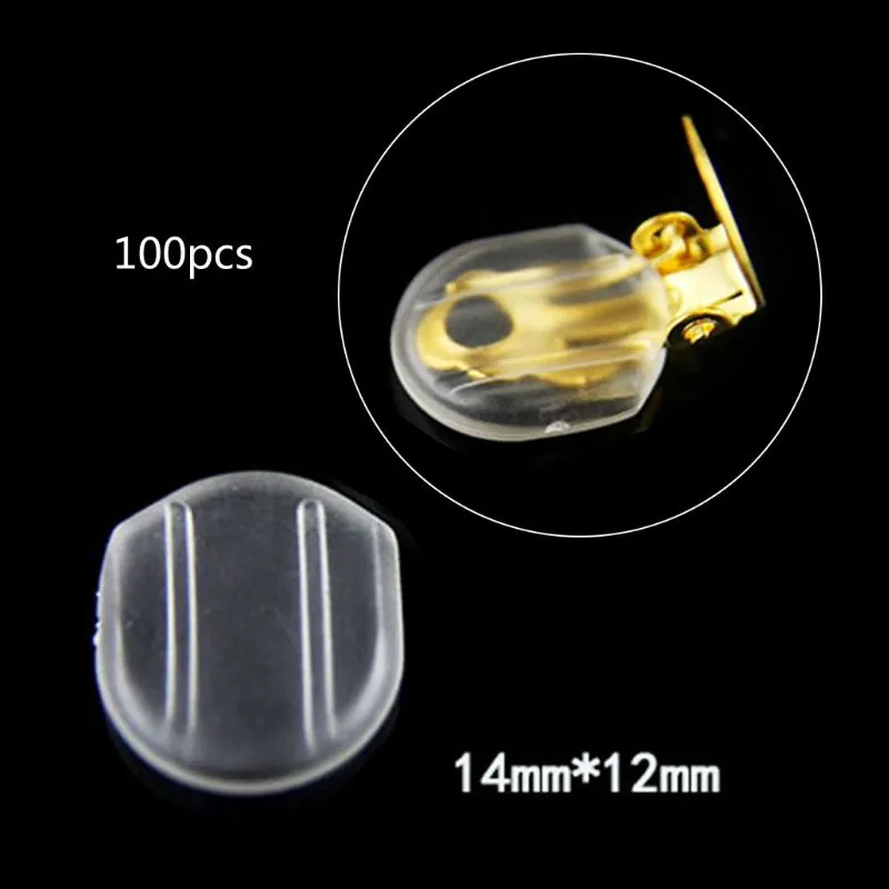 100 Pcs Brinco Pads Suporte Estabilizador Silicone Almofada Brinco De Conforto Para Todos Os Tamanhos Clipes Em Joias Brincos Descobertas - A