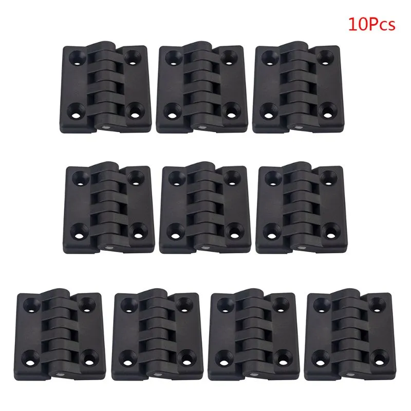 10 Pcs Caixa De Joias De Plástico Dobradiças Dobráveis Dobradiça De Bunda Leve Duty Fácil De Usar - Preto - 50 * 50 * 9.5mm