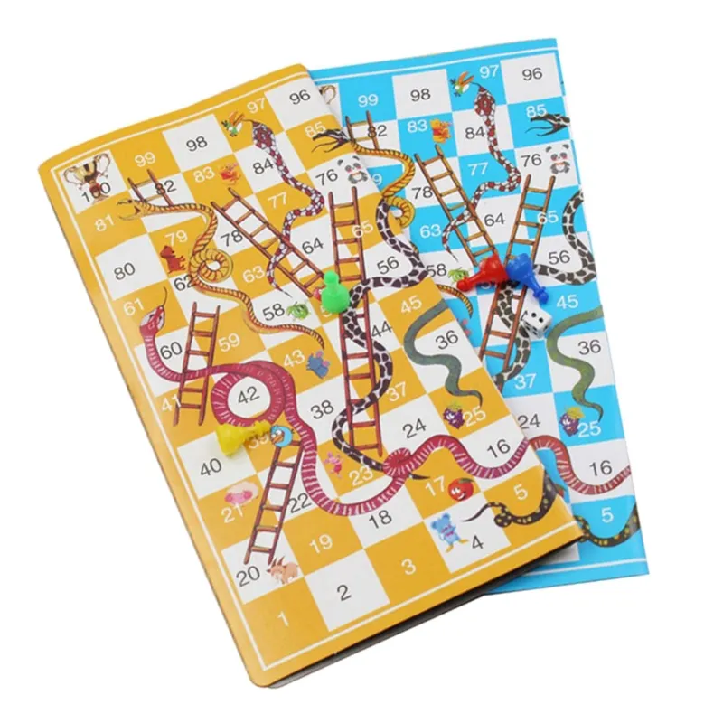 5set Jogo De Tabuleiro Snake Ladder Voo Xadrez Pai-criança Jogos Interativos De Festa Da Família Cobras Escadas Brinquedo Presentes