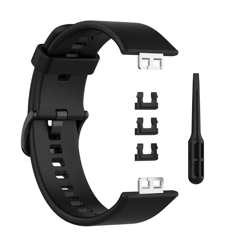 Para Huawei Watch Fit Bandas Ajustáveis Pulseira De Silicone Banda Smartwatch - Preto