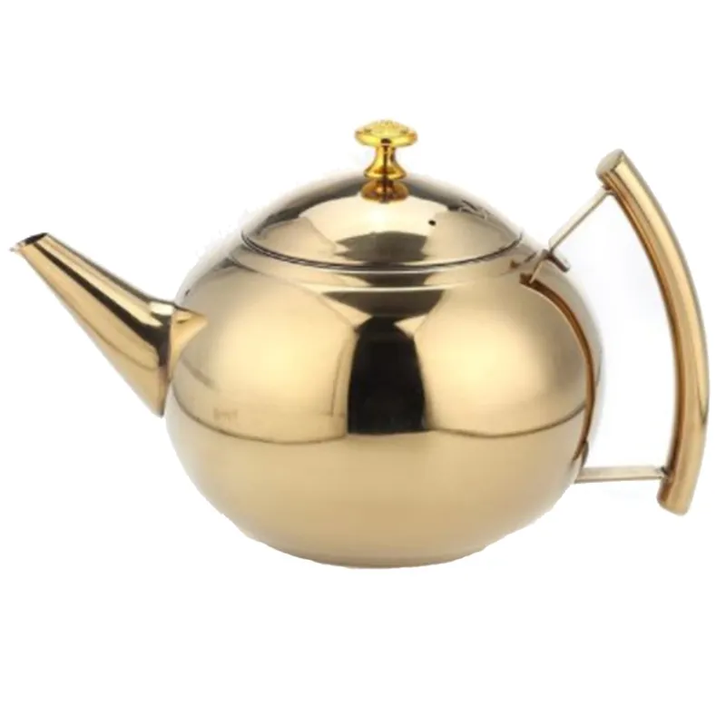 Potes De Chá De Aço Inoxidável Com Filtro Moderno Para Café E Restaurante Home Hotel - Ouro - 2l