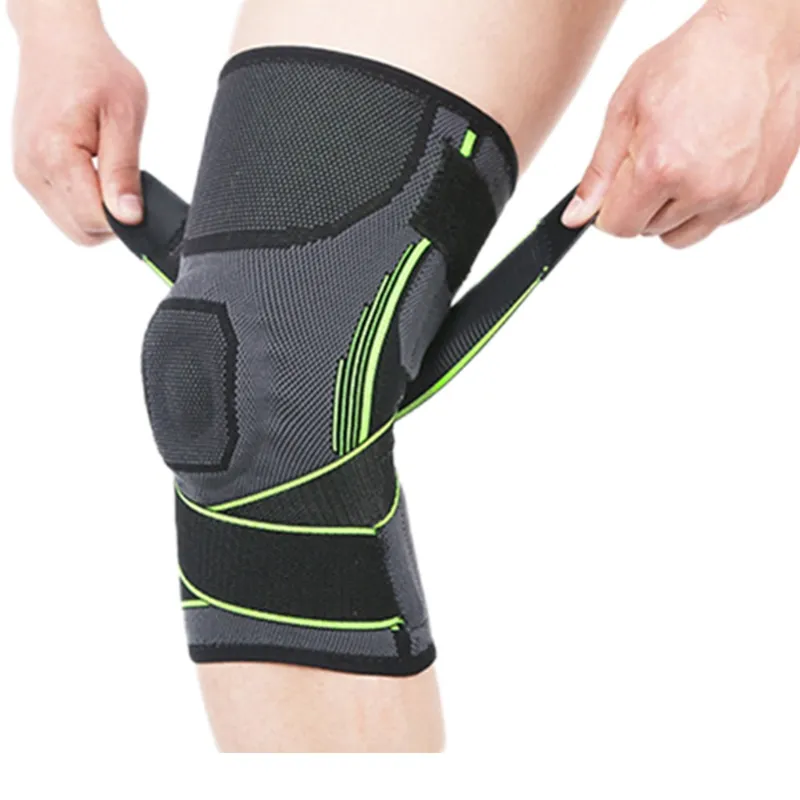 1pc Terapia Elástica Rótula Capa Protetora Patella Unisex Sports Kneepad - Verde - Xl