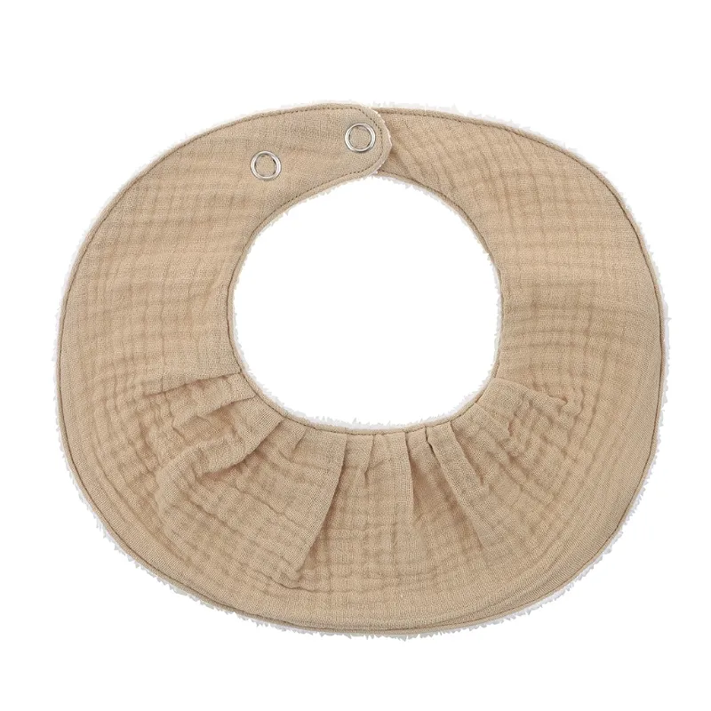 Recém-nascido Cor Sólida Bib Absorvente Cachecol Bebê Alimentando Drool Bib Collar Decoração - S67