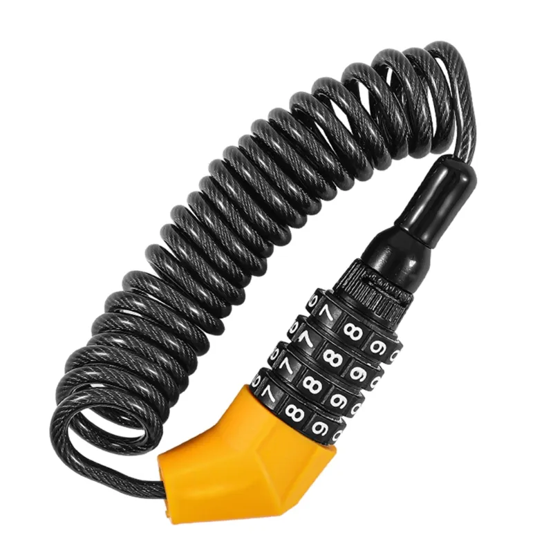 Bloqueio De Corrente De Capacete Para Scooter Moto Moto Lock Cabo 4 Dígitos Senha Combin - Laranja Preta