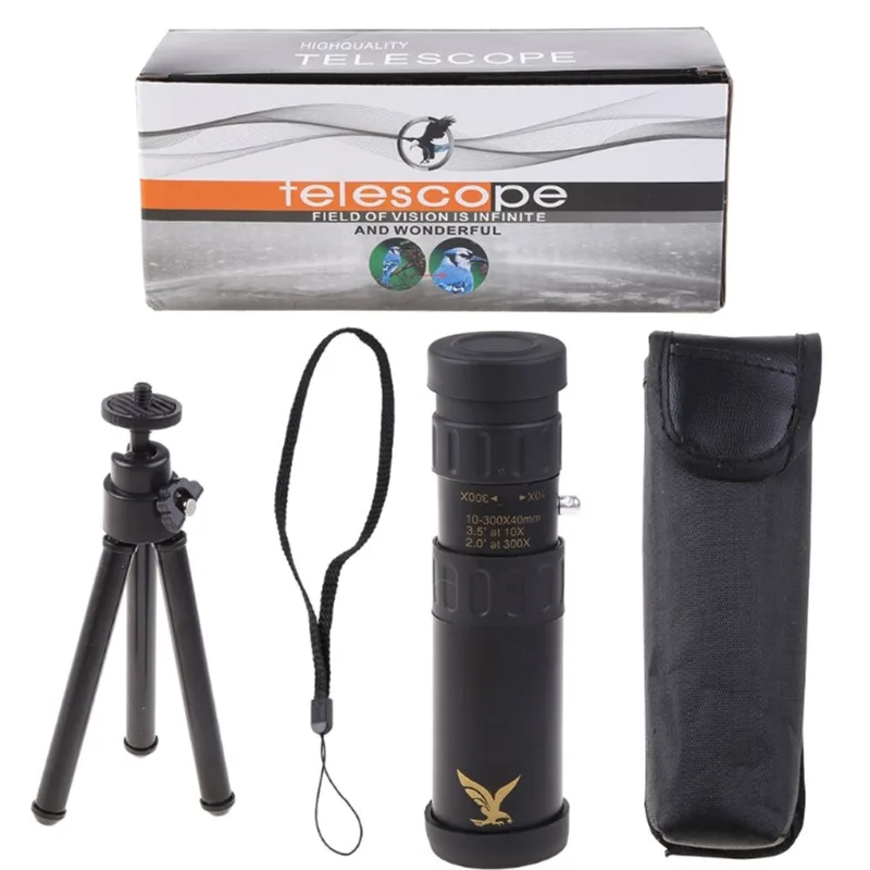 Telescópio Monocular Super Telephoto Zoom De 300x40mm Suporta Noite De Smartphone