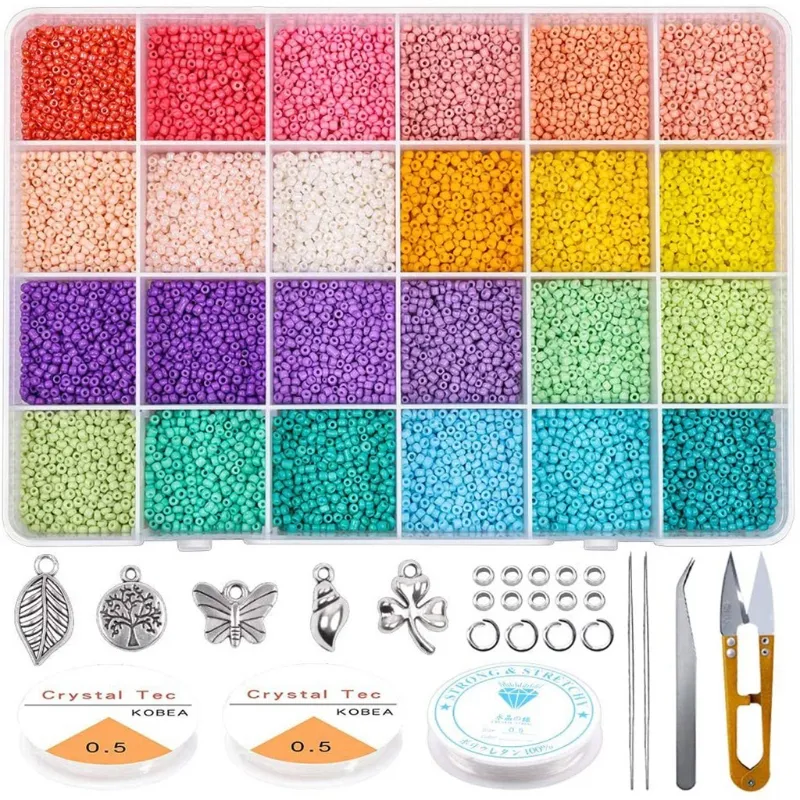 Carta De Semente De Vidro Alfabeto Contas De Encantos Pingentes Diy Art Craft Kit Para Meninas