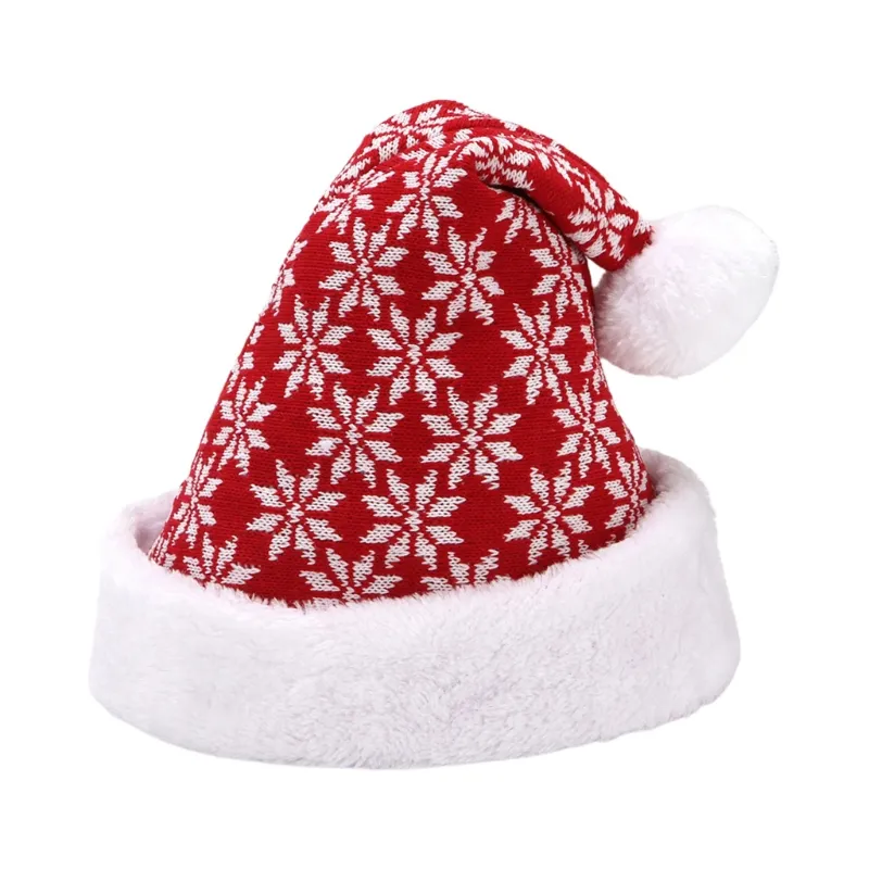 Snowflake Christmas Hat Plush Knitted Santa Hat Outdoor Sports In Cold Weather - 2
