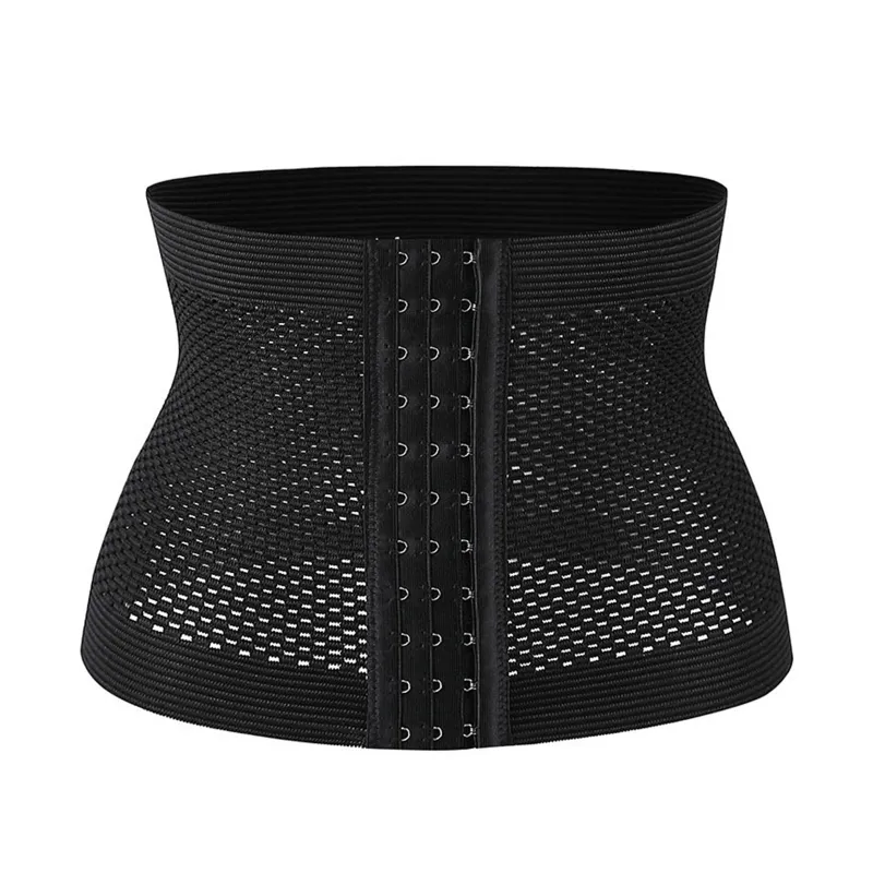 Mulheres Cintura Curta Corset Ganchos Ajustáveis Dianteiros Controle Da Barriga Sobbust Ampulheta Corpo Shaper Cinto Cincher Cueca - Preto - S