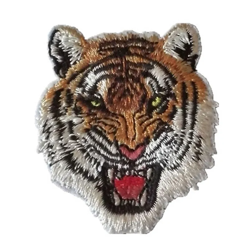 Ferro Em Patches Rugindo Listrado Tigre Bordado Patch Para Motociclista Colete Costura Em Appliques Para Jaquetas Jeans - S
