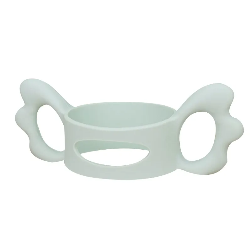 Alças Do Copo De Sippy Transitório De Silicone De Grau Durável Para Garrafas De Bebida - Verde Claro