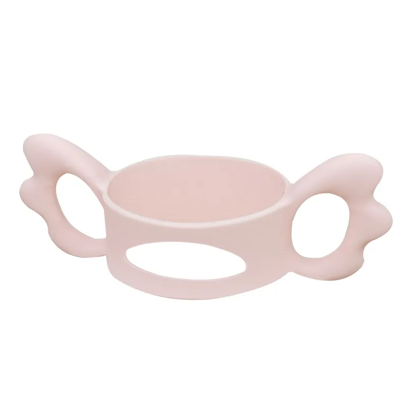 Alças Do Copo De Sippy Transitório De Silicone De Grau Durável Para Garrafas De Bebida - Rosa Claro